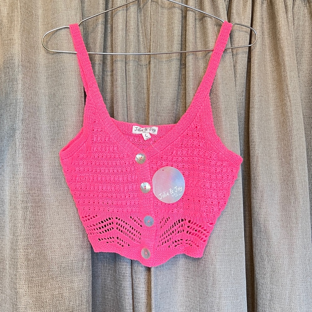 Crocheted Pink Crop Top with New Tags